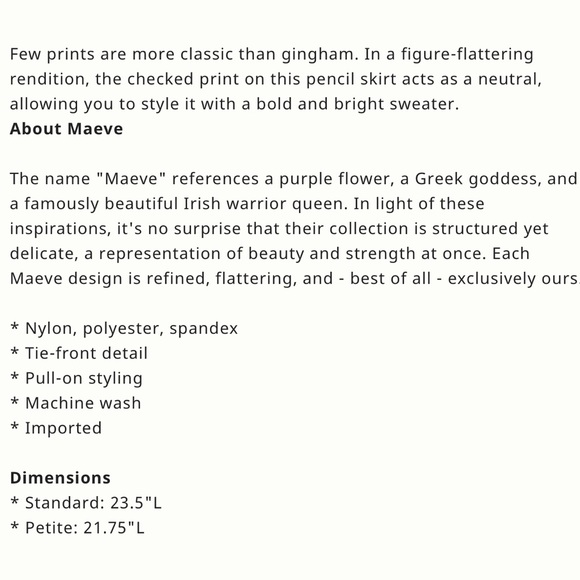 Maeve Anthropologie Gingham pencil skirt size small (no belt) - Picture 10 of 10